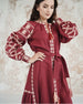 Burgundy Linen Dress-“Royal”