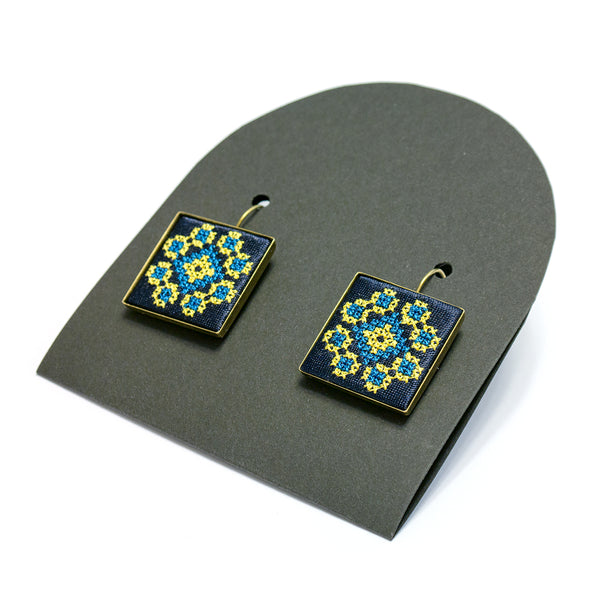 Embroidered Earrings- Various Colours