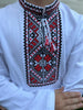 Boy's White Long Sleeve Shirt "Oleksa”- Red