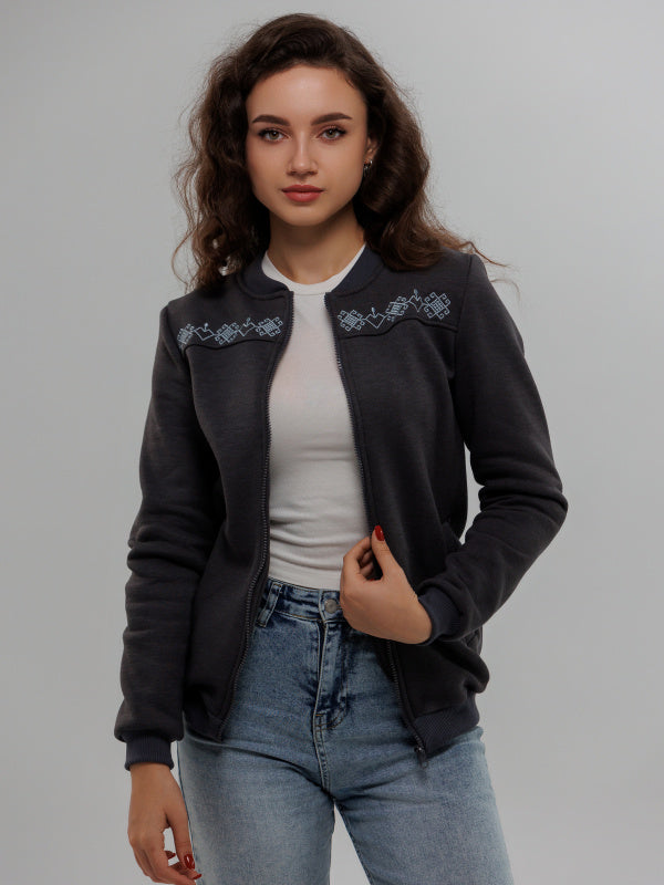 Zip-up Sweater "Love Birds"