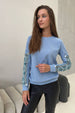 Blue Sweatshirt “Vyshyvanka”