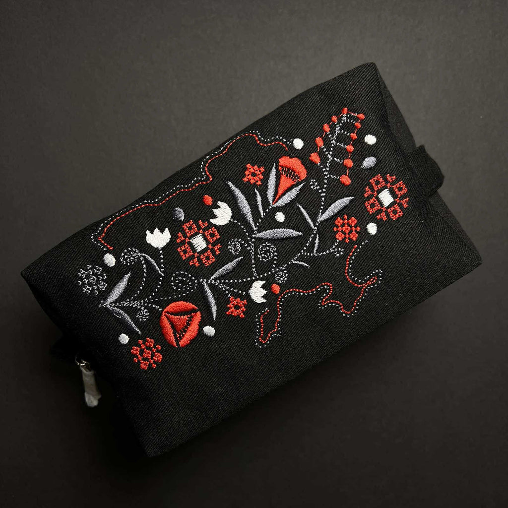 Embroidered Make-Up Bag