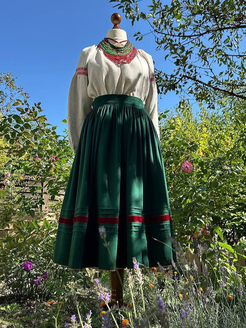 Traditional Skirt- Forest Green