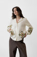 Button-Up Embroidered Blouse