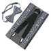 Men's Embroidered Bowtie and Suspenders Set -Grey