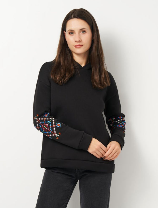 Oversized Black Hoodie “Podillya”