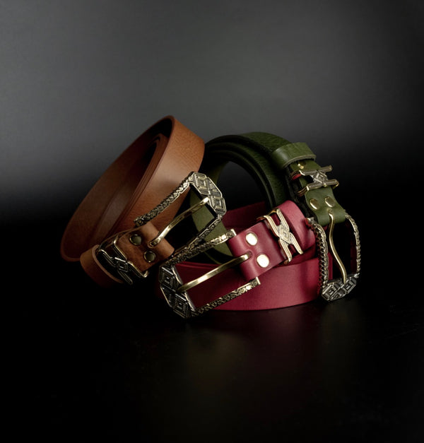 Women’s Leather Belt with Buckle "Vyshyvanka"