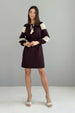 Brown Linen Dress with Lace Details