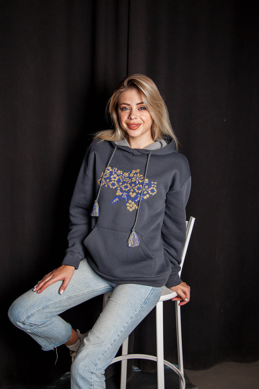 Women's Graphite Hoodie- Ukraine