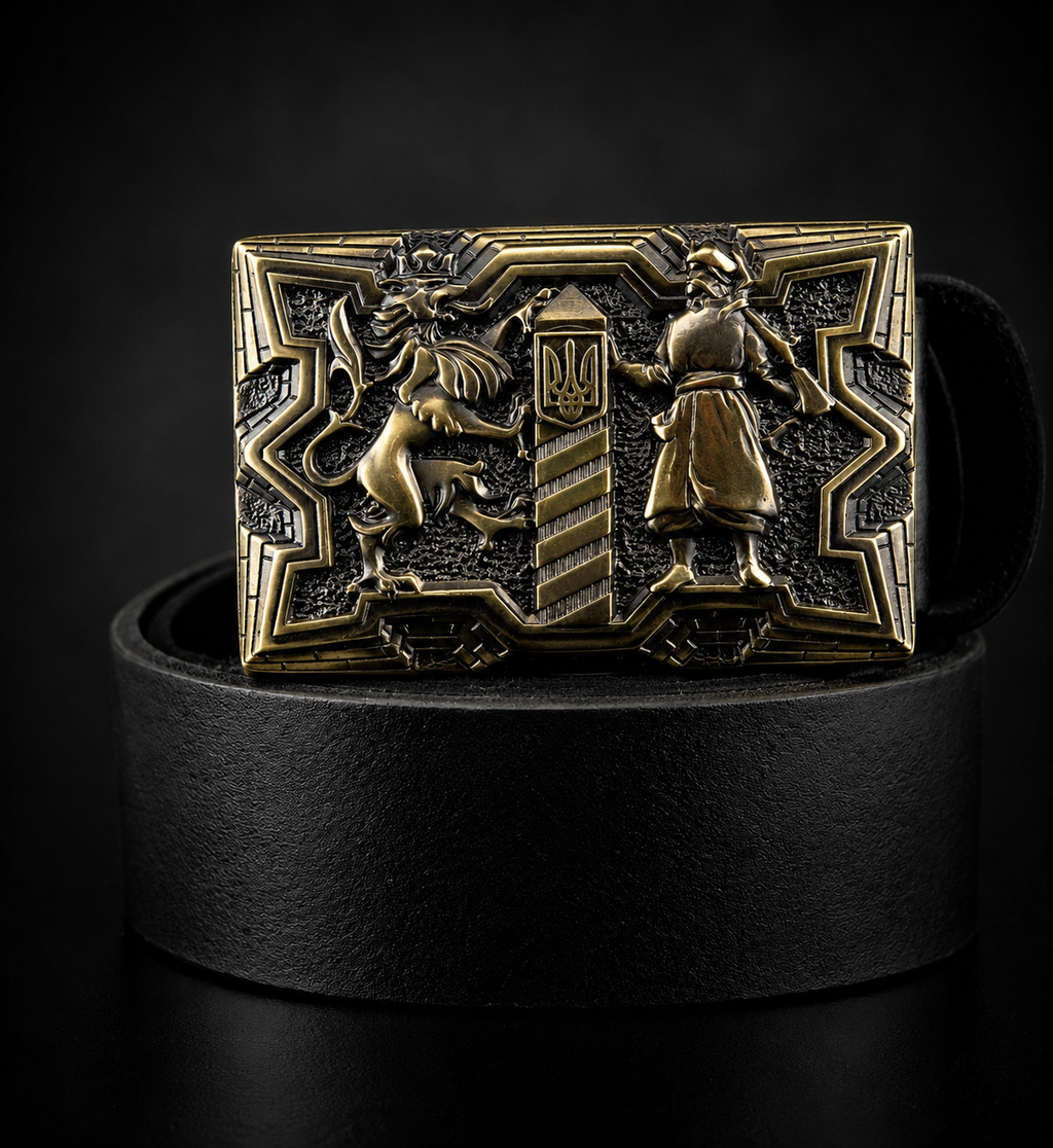 Leather Belt with Buckle “Guardians"