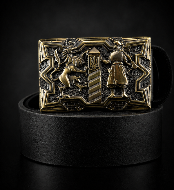 Leather Belt with Buckle “Guardians"
