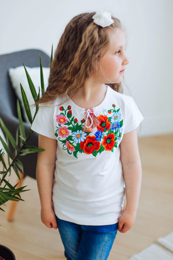 Girl's Embroidered T-shirt "Vesna"