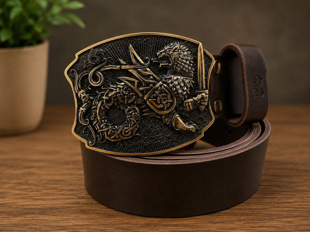 Leather Belt with Buckle “Semargl"
