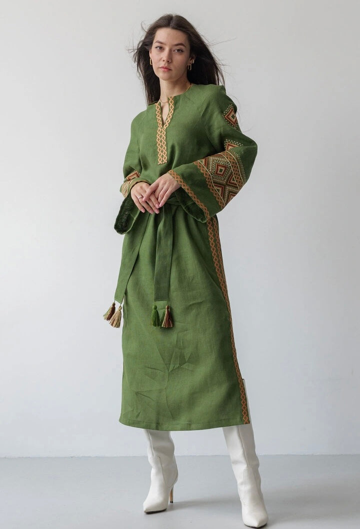 Embroidered Linen Dress Mavka Ukieology Fashion and Decor Embroidered Linen Dress Mavka Ukieology Fashion and Decor