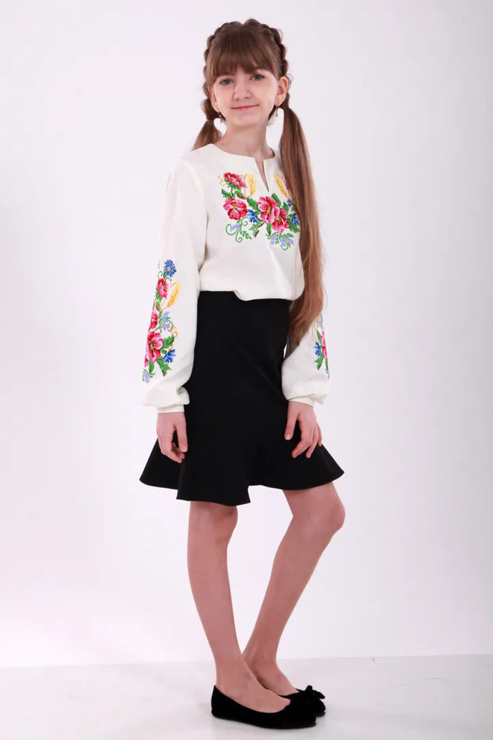 Girl’s Ivory Blouse “Flora”