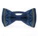 Men's Embroidered Bowtie- Blue and Yellow