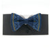 Men's Embroidered Bowtie- Blue and Yellow