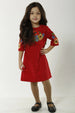 Girl's Red Embroidered Dress "Ukrainian Bouquet"