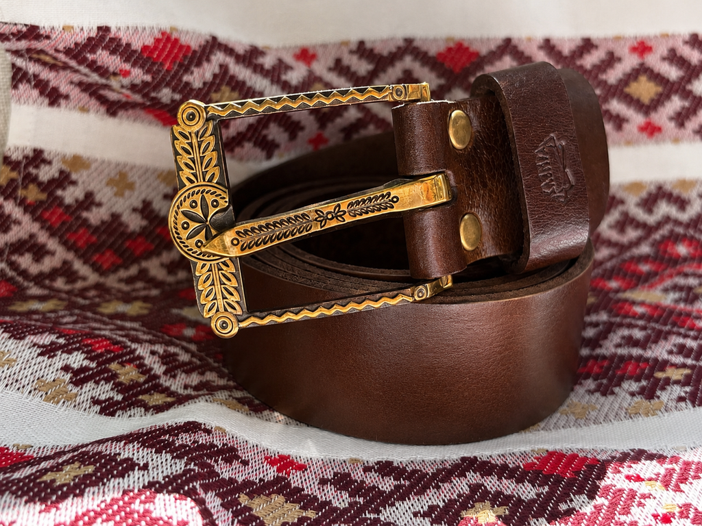 Leather Belt with Classic Buckle “Ruzsha"
