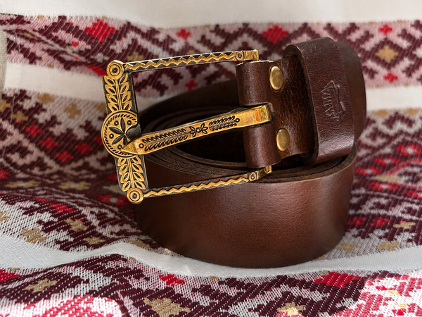Leather Belt with Classic Buckle “Ruzsha"