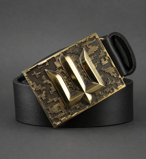 Leather Belt with Buckle “Armed Forces”