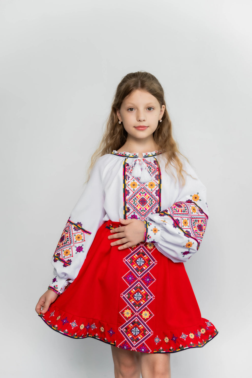 Girl's Blouse and Skirt Set- Carpathian