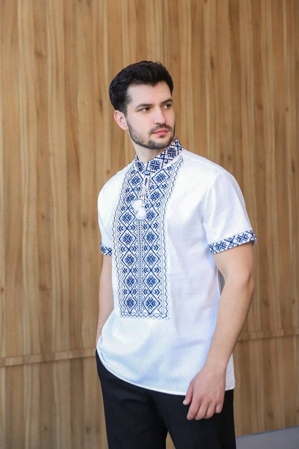 Men's Short Sleeve Vyshyvanka "Svyryd"
