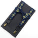 Men's Embroidered Bowtie and Suspenders Set - Blue and Yellow