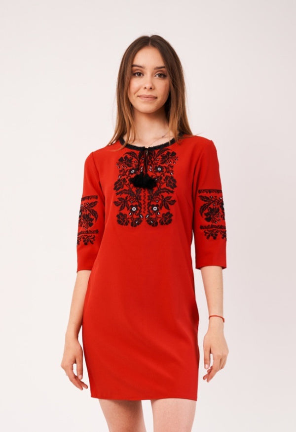 Red Women's Dress-“Varvara”