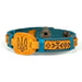 Blue and Yellow Leather Bracelet “Tryzub”