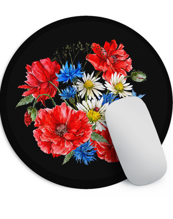Round Mouse Pad “Field Flowers”