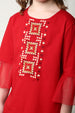 Girl's Embroidered Dress "Red Princess"