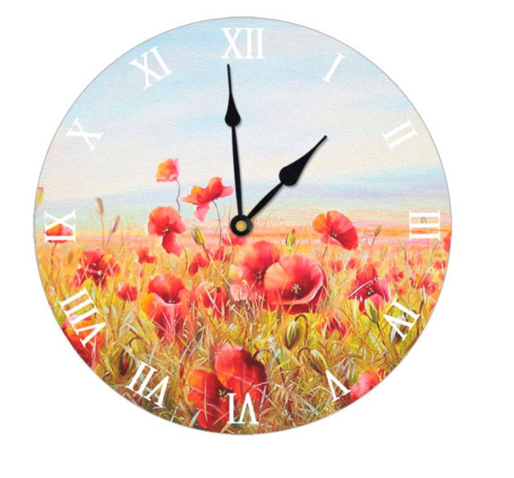 Wall Clock "Field of Poppies"