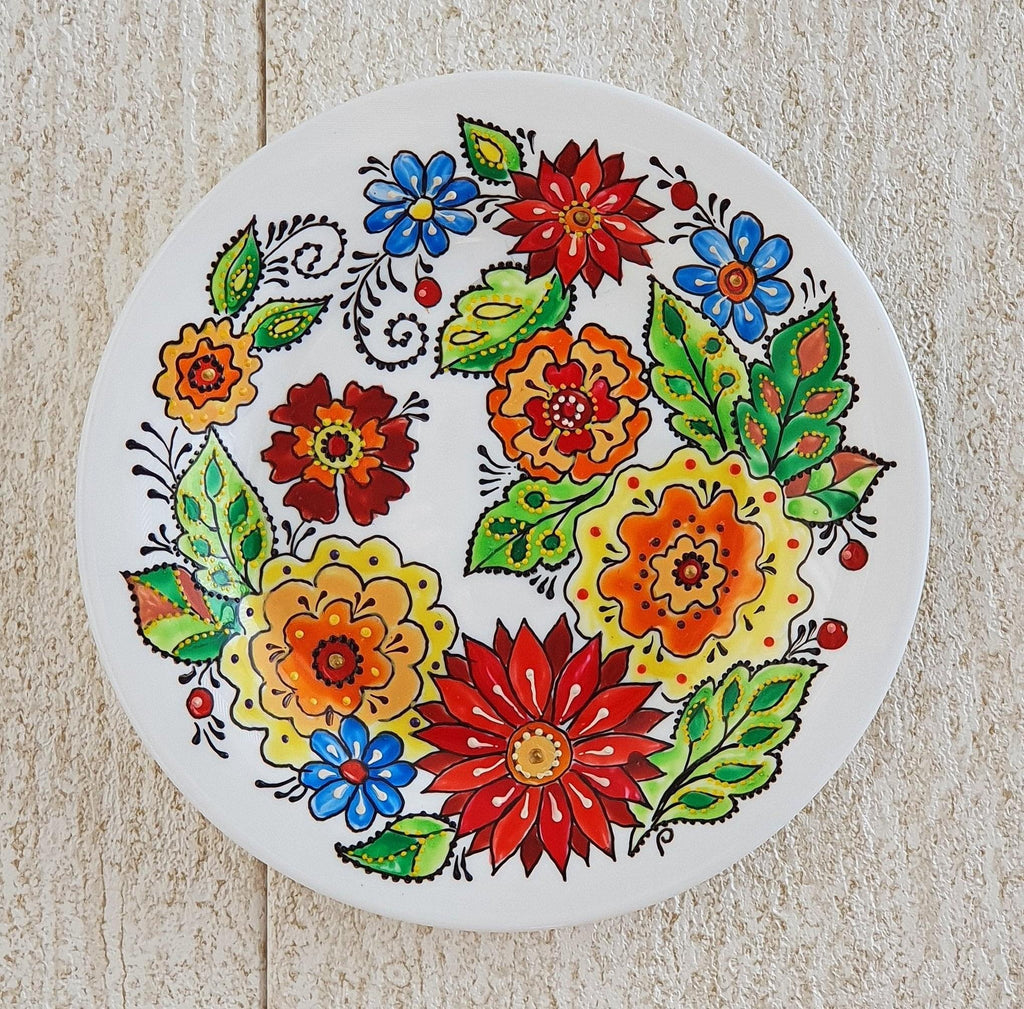 Small Hand-Painted Porcelain Plate - “Flower Bouquet”