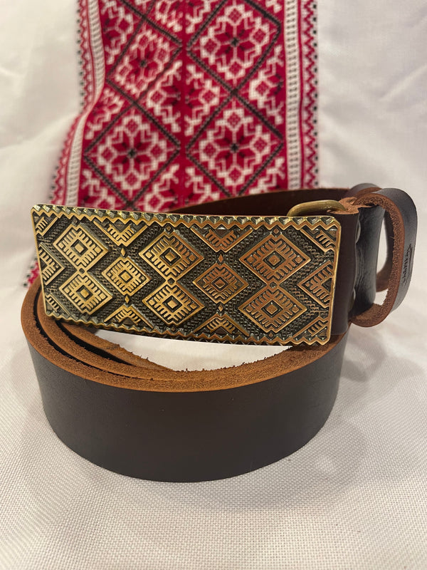 Leather Belt with Buckle “Krayka”