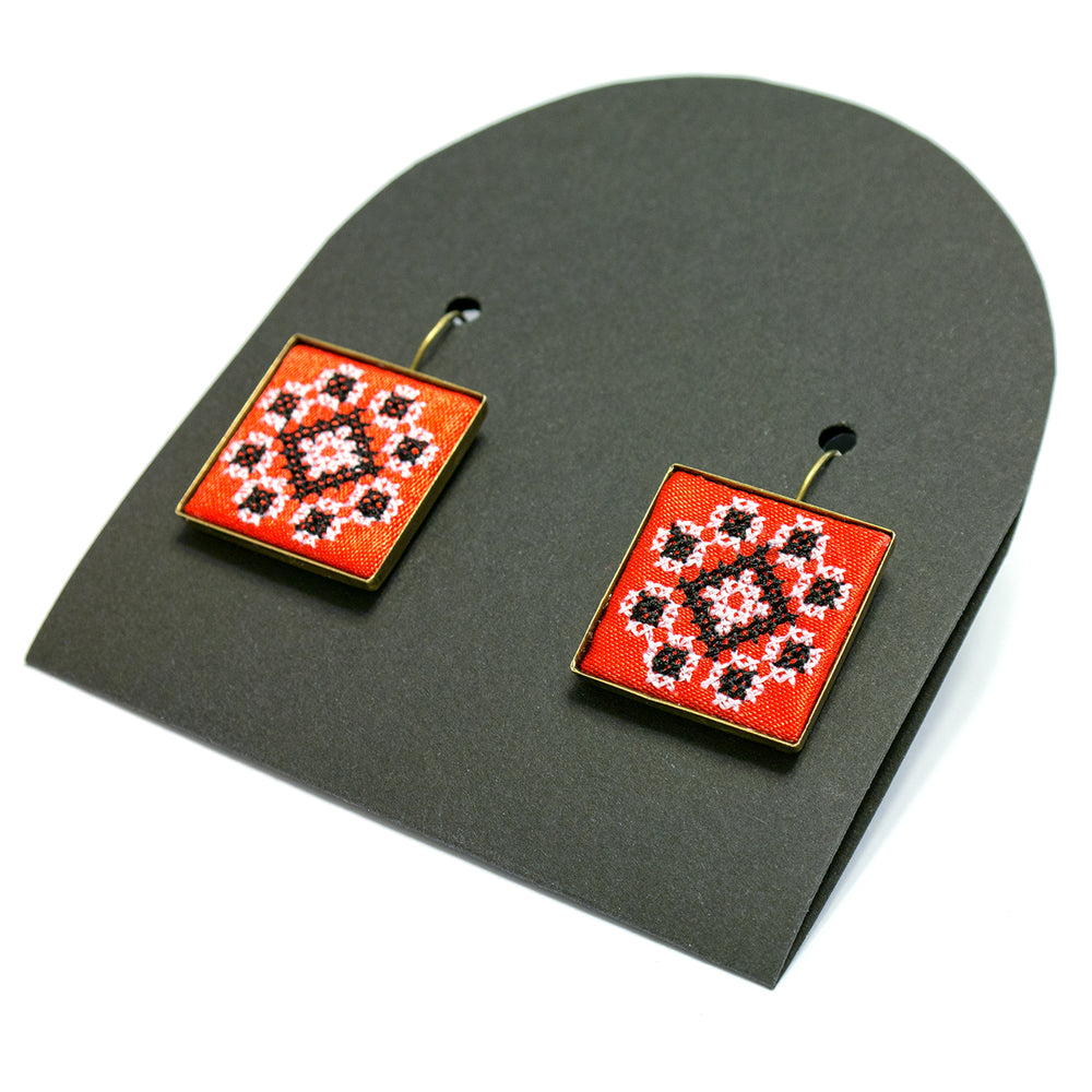 Embroidered Earrings- Various Colours
