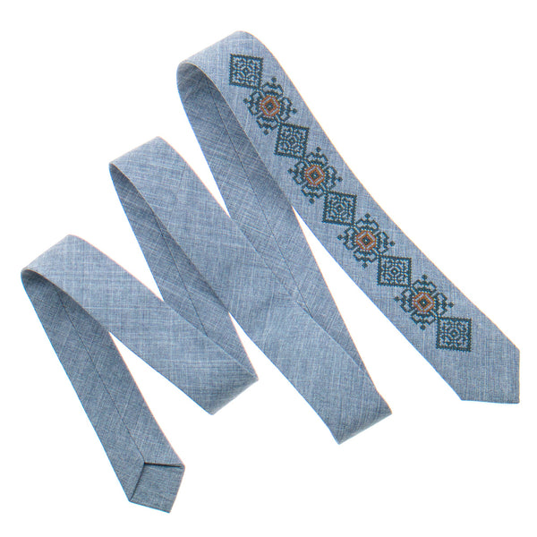 Grey Modern Slim Tie