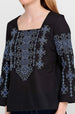 Black Linen Embroidered Blouse “Orysia”