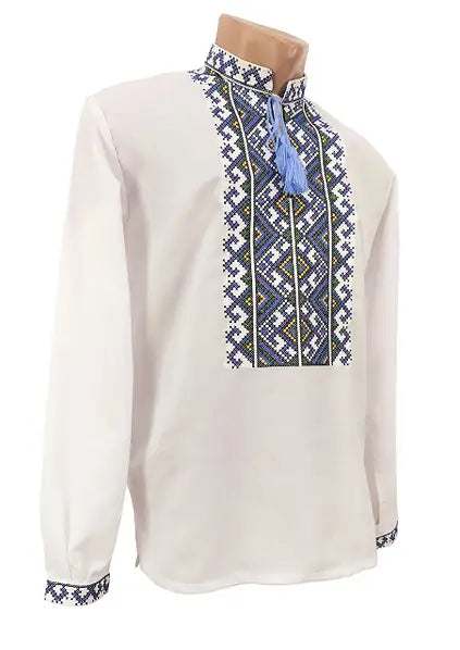 White Men’s Embroidered Shirt “Ivan”