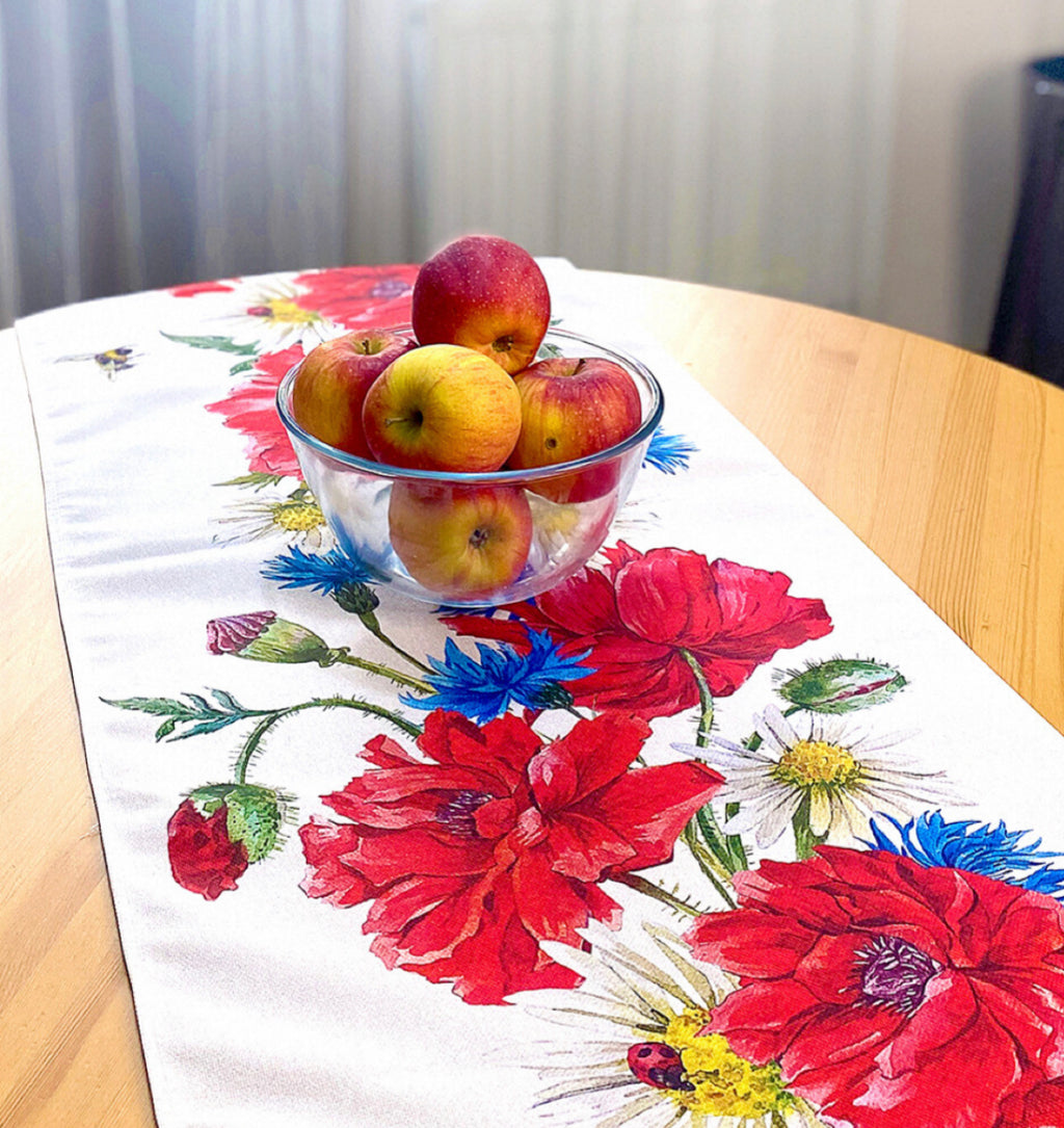Printed Table Runner- Field Flowers