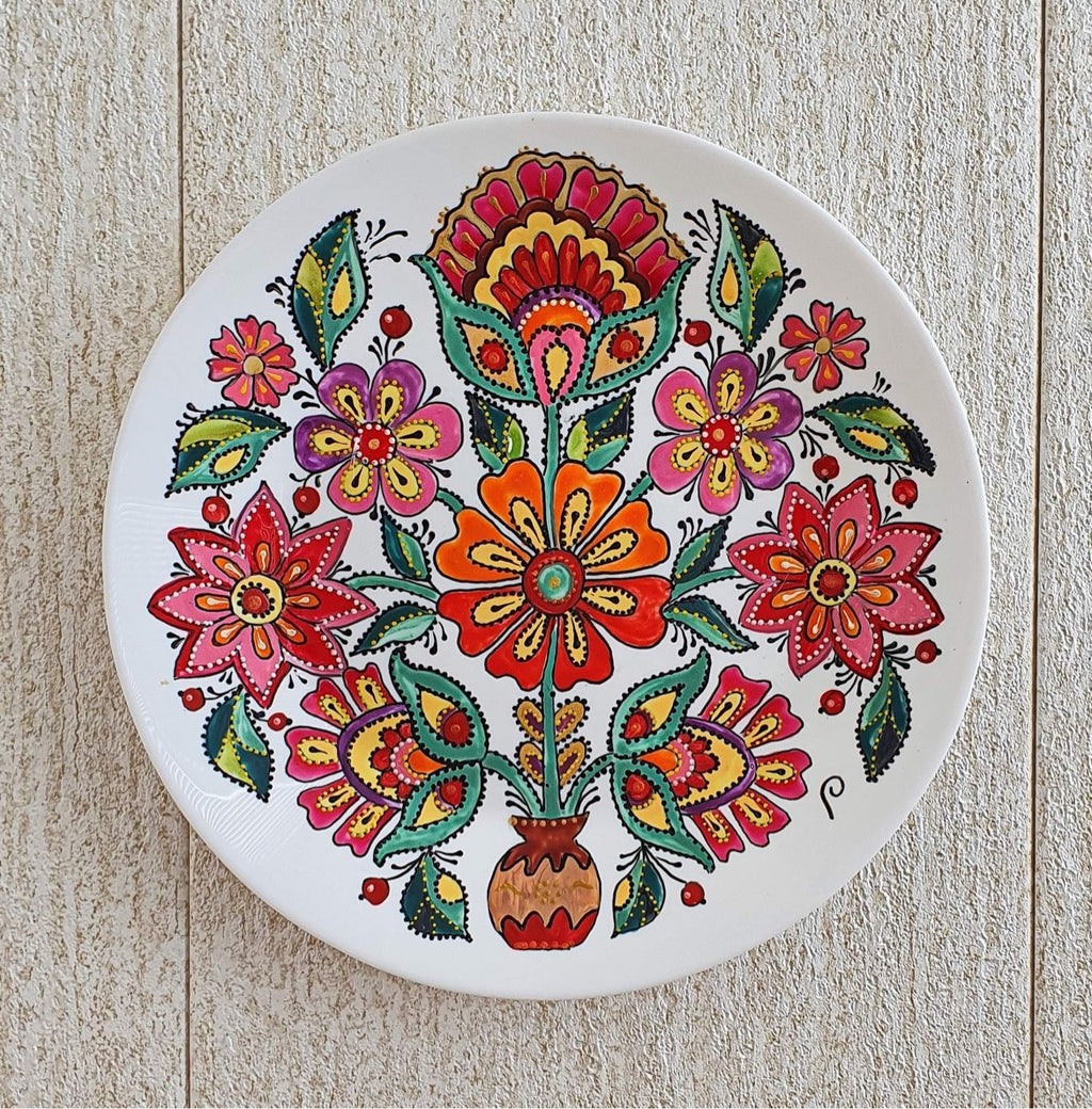 Hand-Painted Porcelain Plate-“Fall Floral”