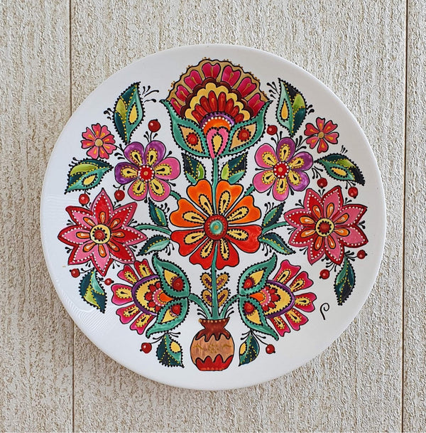 Hand-Painted Porcelain Plate-“Fall Floral”