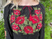 Black Embroidered Blouse "Poppies"