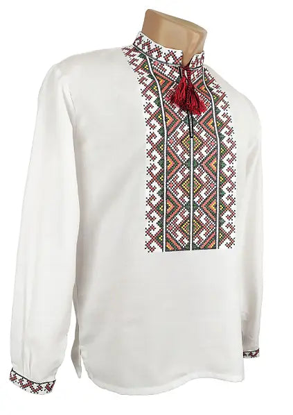 White Men’s Embroidered Shirt “Vladyslav”