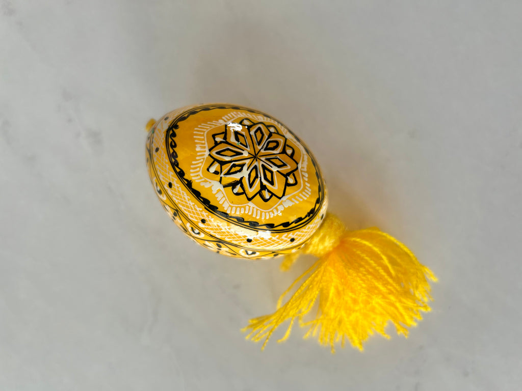 Decorative Wooden Pysanky with String