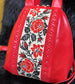 Leather Hand Embroidered Purse “Red Rose”