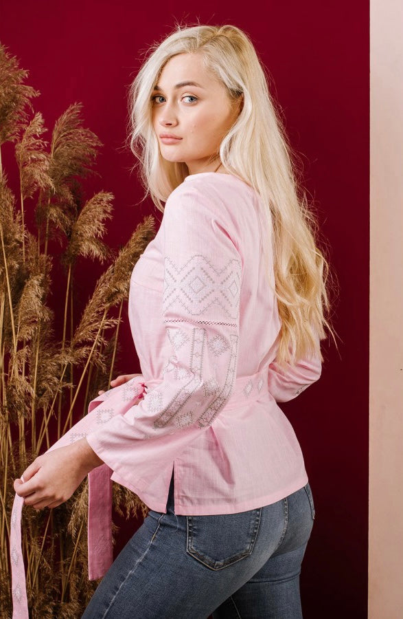 Light Pink Embroidered Blouse