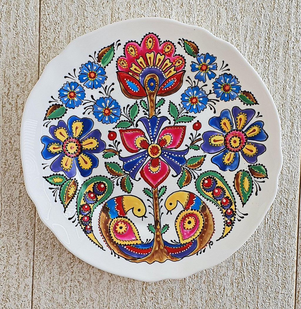 Hand-Painted Porcelain Plate - “Love Birds”