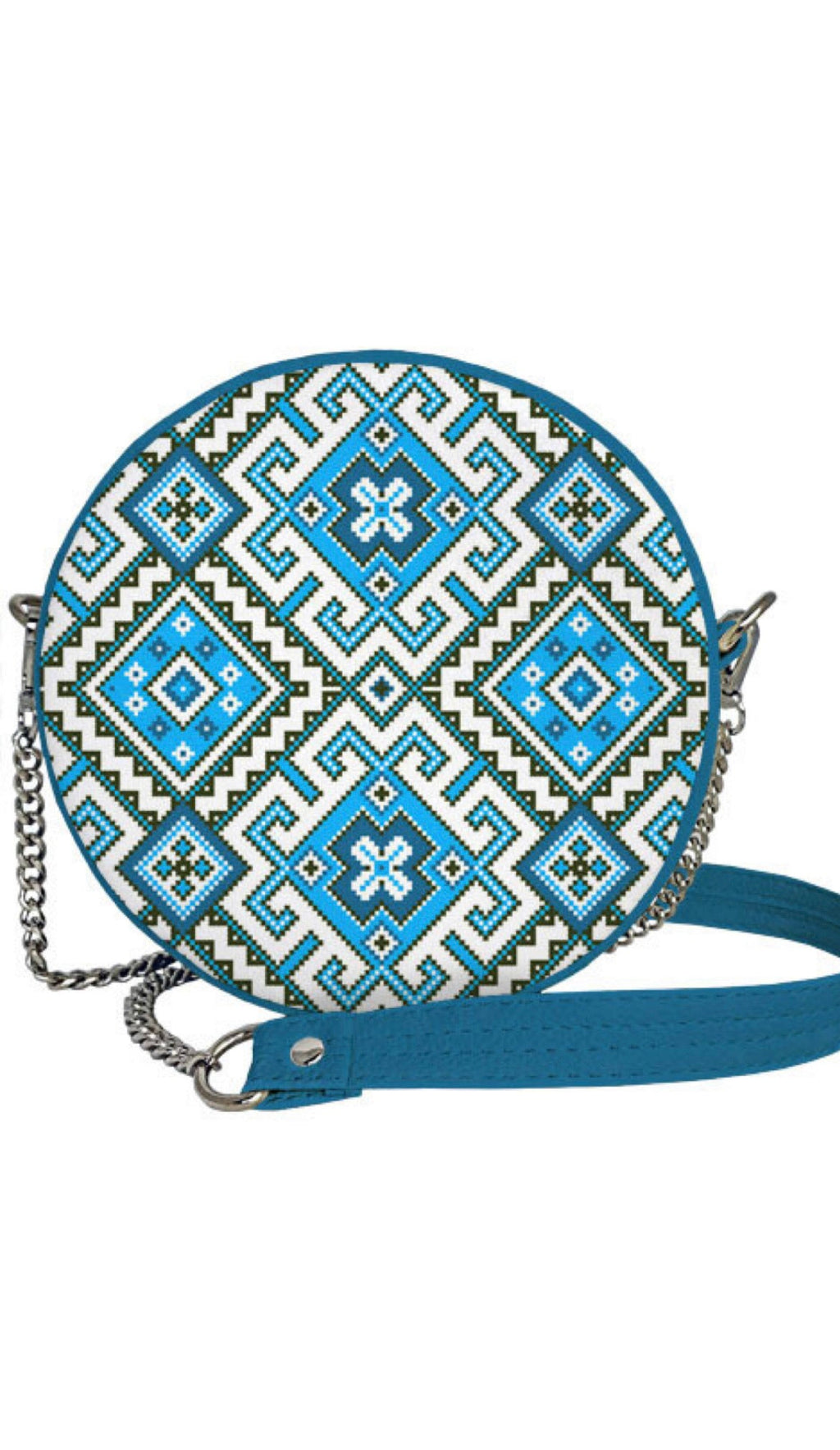 Round Purse “Blue Embroidery”
