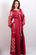 Burgundy Linen Dress-“Royal”